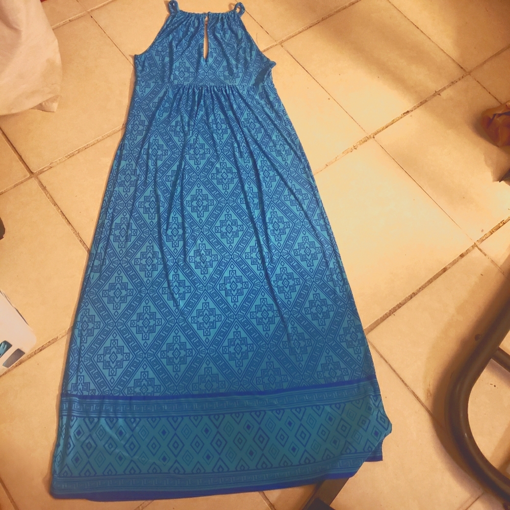 Apt 9 maxi blue dress sz M